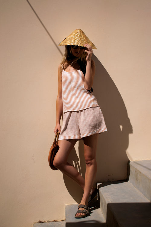 Sleep-to-Seaside Set | Blush Stripe